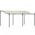 Pergola prie sienos, 3x5 m, su metaliniu rėmu, kreminės spalvos