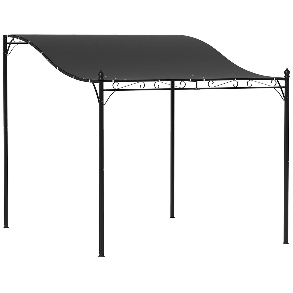 Pergola prie sienos tvirtinama 2,5 x 3 m tamsiai pilka