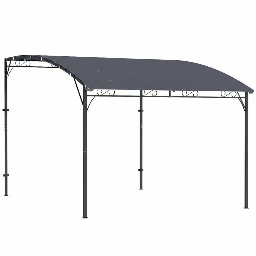 Pergola prie sienos tvirtinama metalinė konstrukcija 286x384 cm pilka