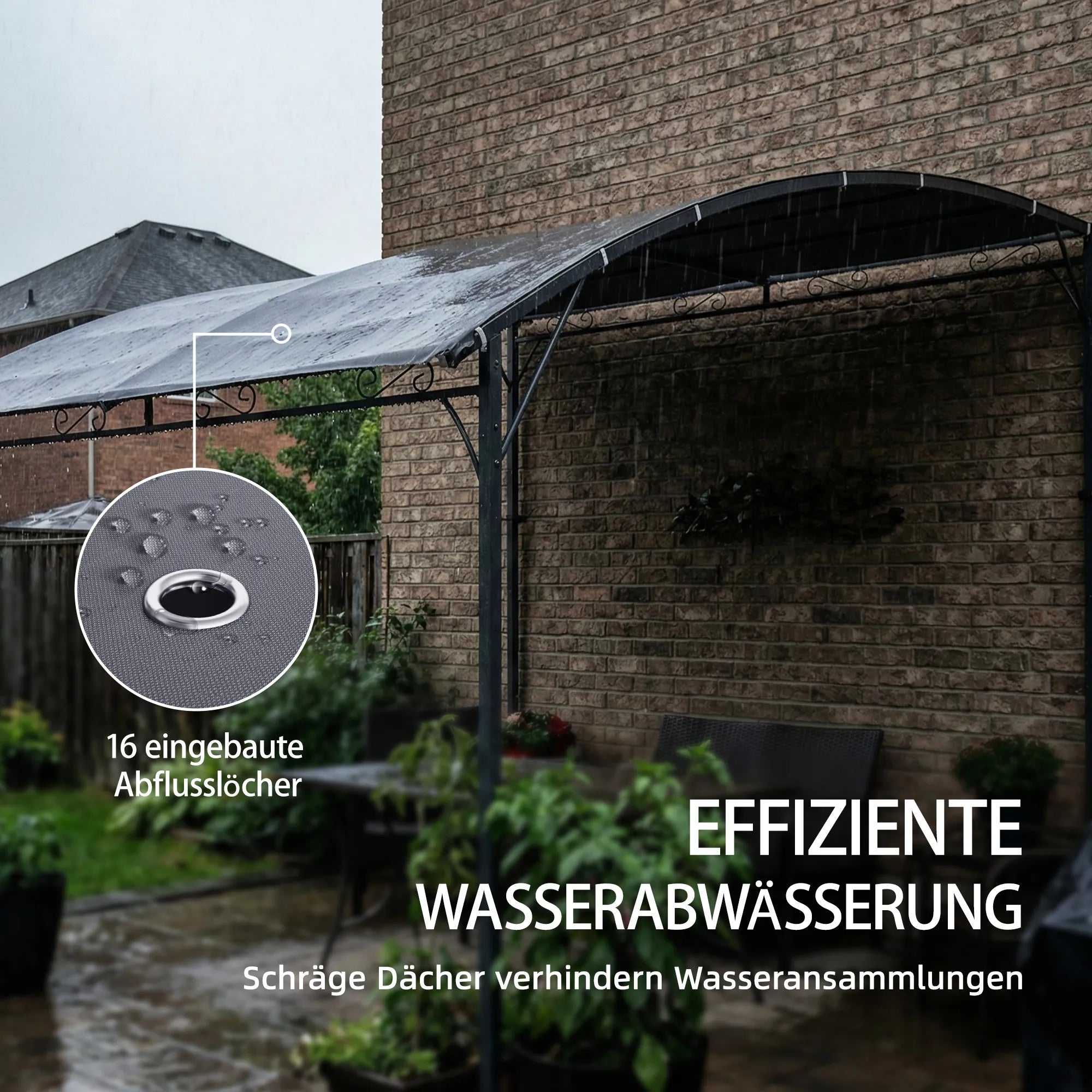 Pergola prie sienos tvirtinama metalinė konstrukcija 286x384 cm pilka