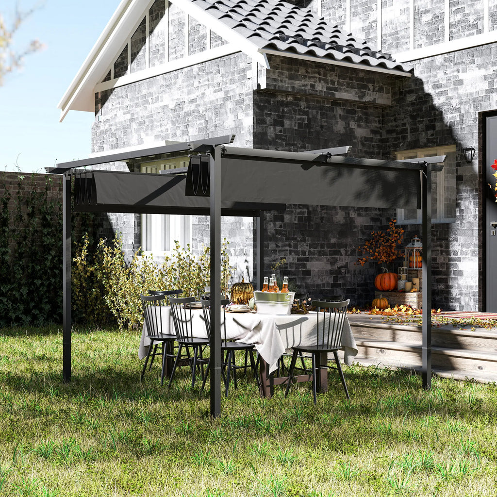 Pergola su atidaromu stogu 3x3 m, tamsiai pilka