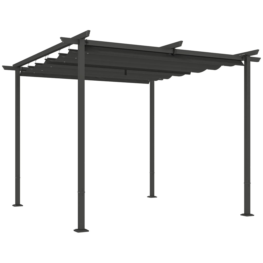 Pergola su atidaromu stogu 3x3 m, tamsiai pilka