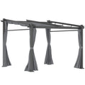 Pergola su išskleidžiamu stogu, tamsiai pilka, 2,97x2,95 m