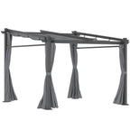 Pergola su išskleidžiamu stogu, tamsiai pilka, 2,97x2,95 m