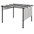 Pergola su stumdomu stogeliu plieniniu karkasu 357x296 cm šviesiai pilka