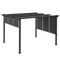 Pergola su stumdomu stogu plieninė 357x296 cm tamsiai pilka