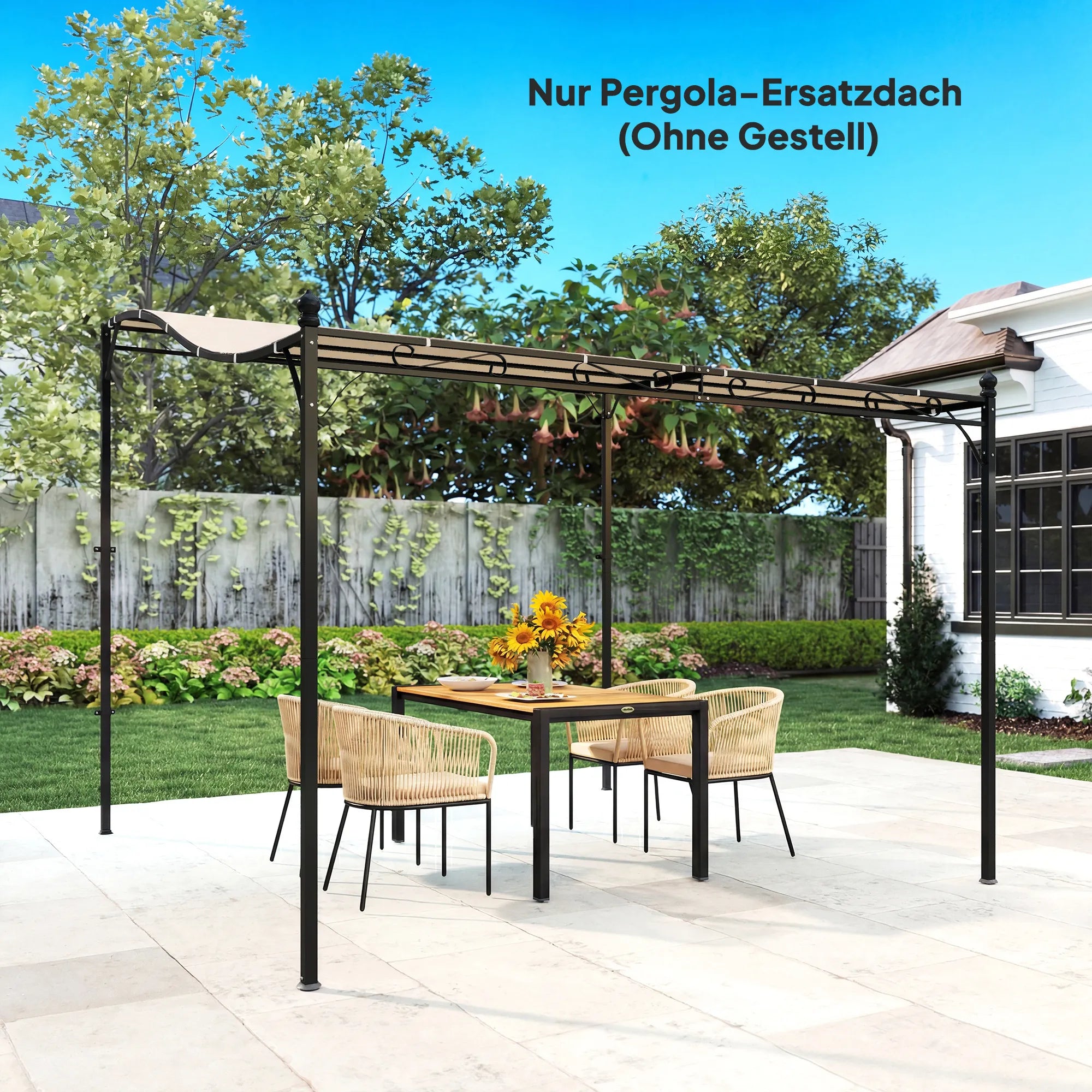 Pergolos stogas poliesteris 298x293 cm kremine