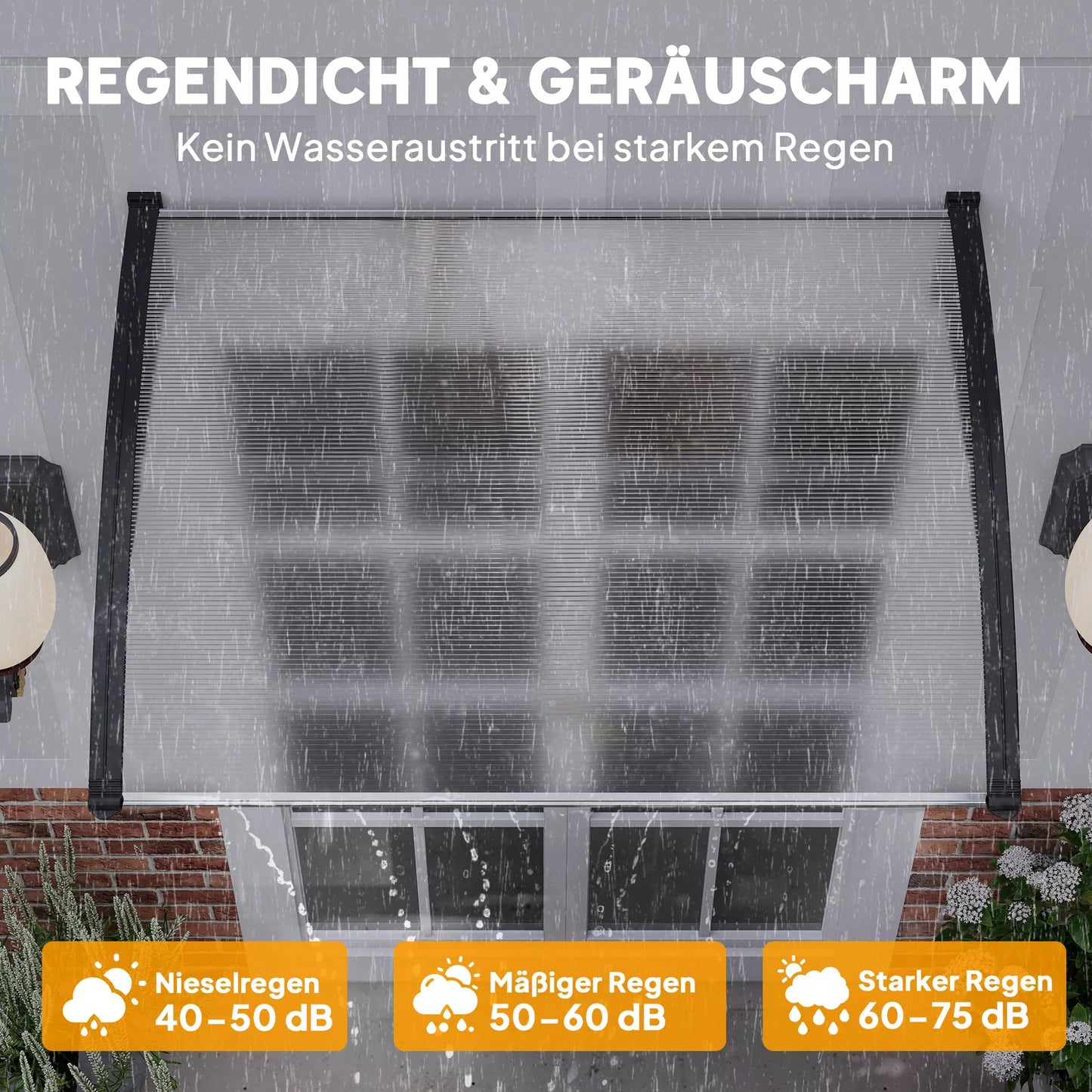 Apsauginis stogelis, atsparus UV spinduliams, atsparus vandeniui, 89x122x24cm, baltas