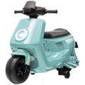 6 V elektrinis motociklas vaikams, su žibintais ir muzika, priekinė ir atbulinė eiga, pagalbiniai ratai, 18–36 mėnesių, žalias