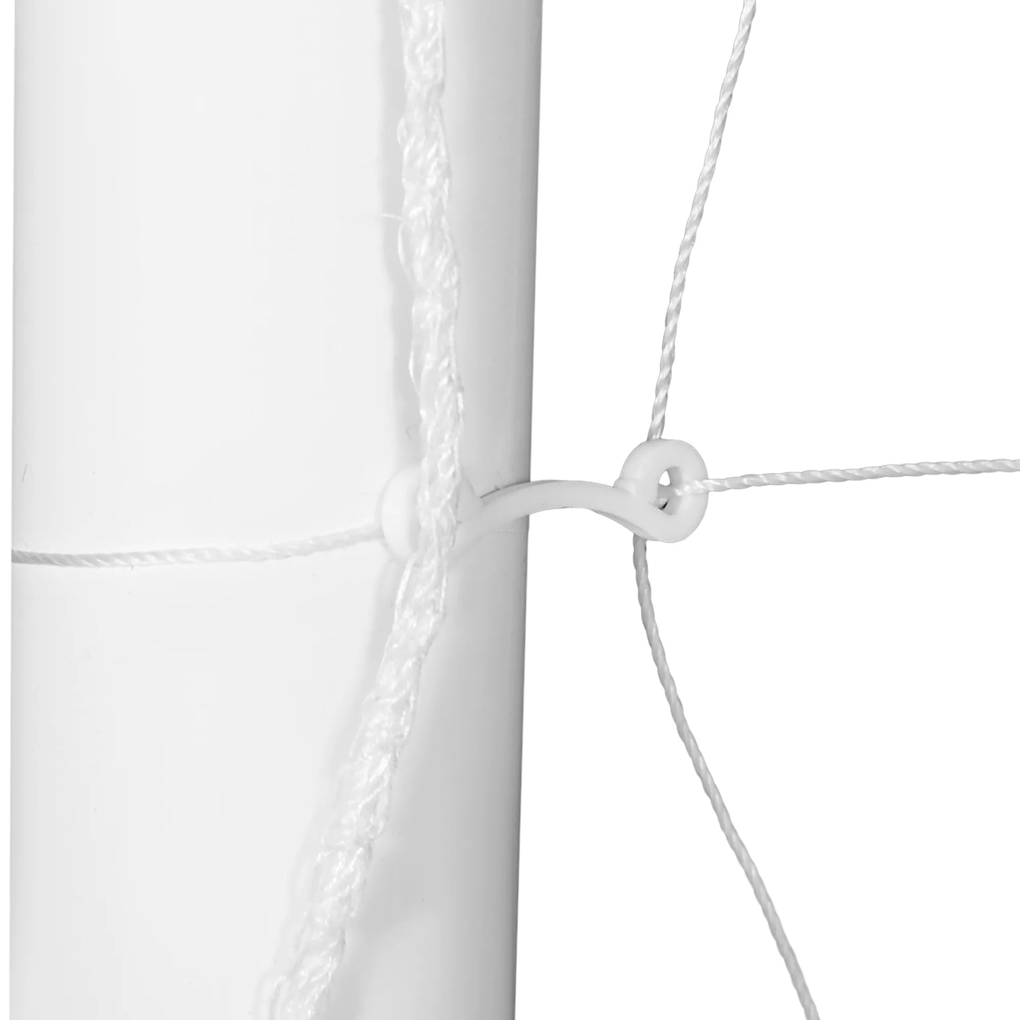 Futbolo vartai, tvirtas tinklas, plastikinė rėmas, tvirtinimo kuoliukai, 300 ilgis x 120 plotis x 200 aukštis cm, balti