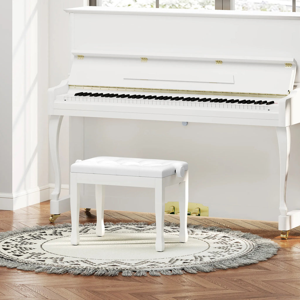 Pianino suoliukas reguliuojamo aukščio, baltas