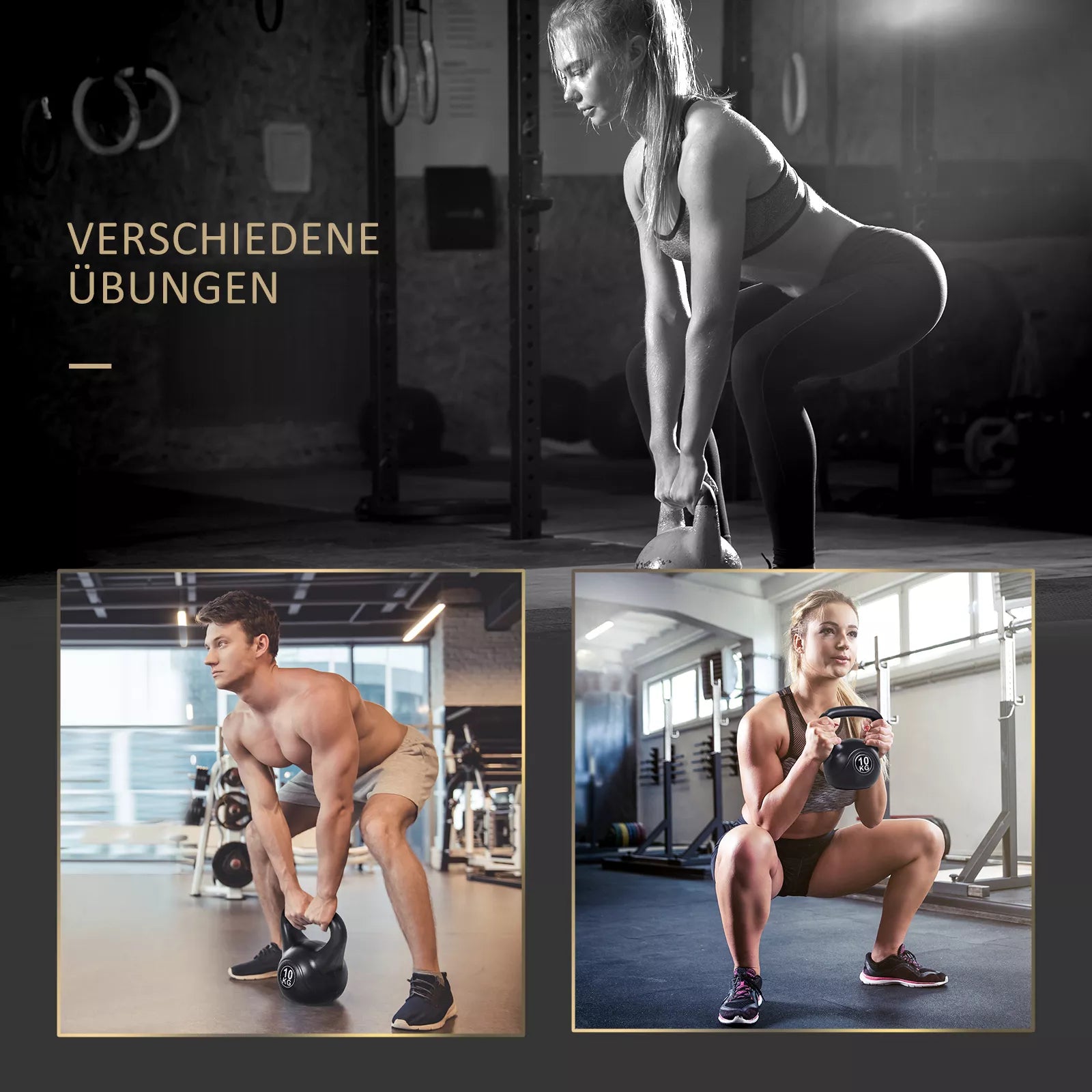 Kettlebell rutulinis svarmuo 8 kg, užpildytas smėliu, skirtas pradedantiesiems, juodas