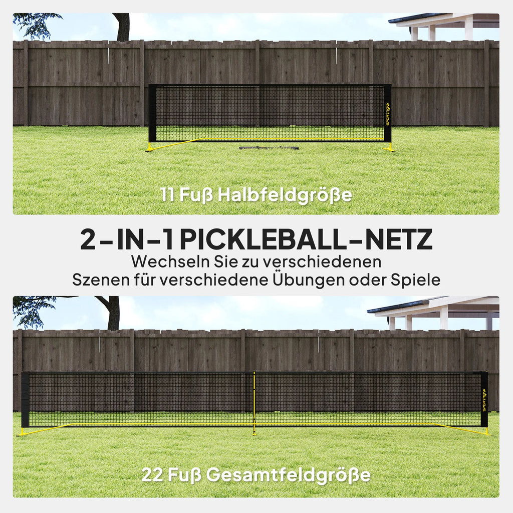 Pickleball tinklas, nešiojamas, su krepšiu, geltonas