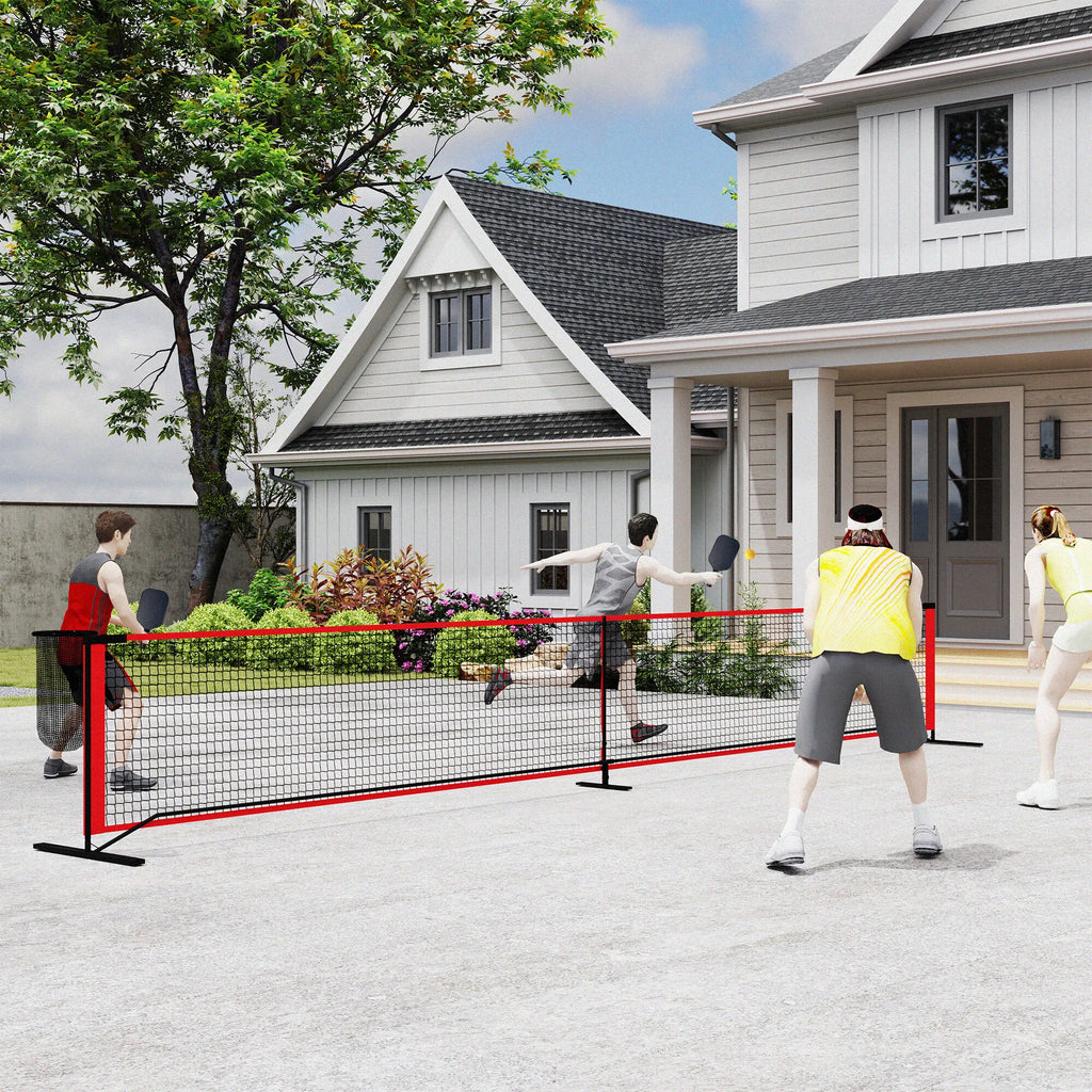 Pickleball tinklas su stovu ir priedais, raudonas