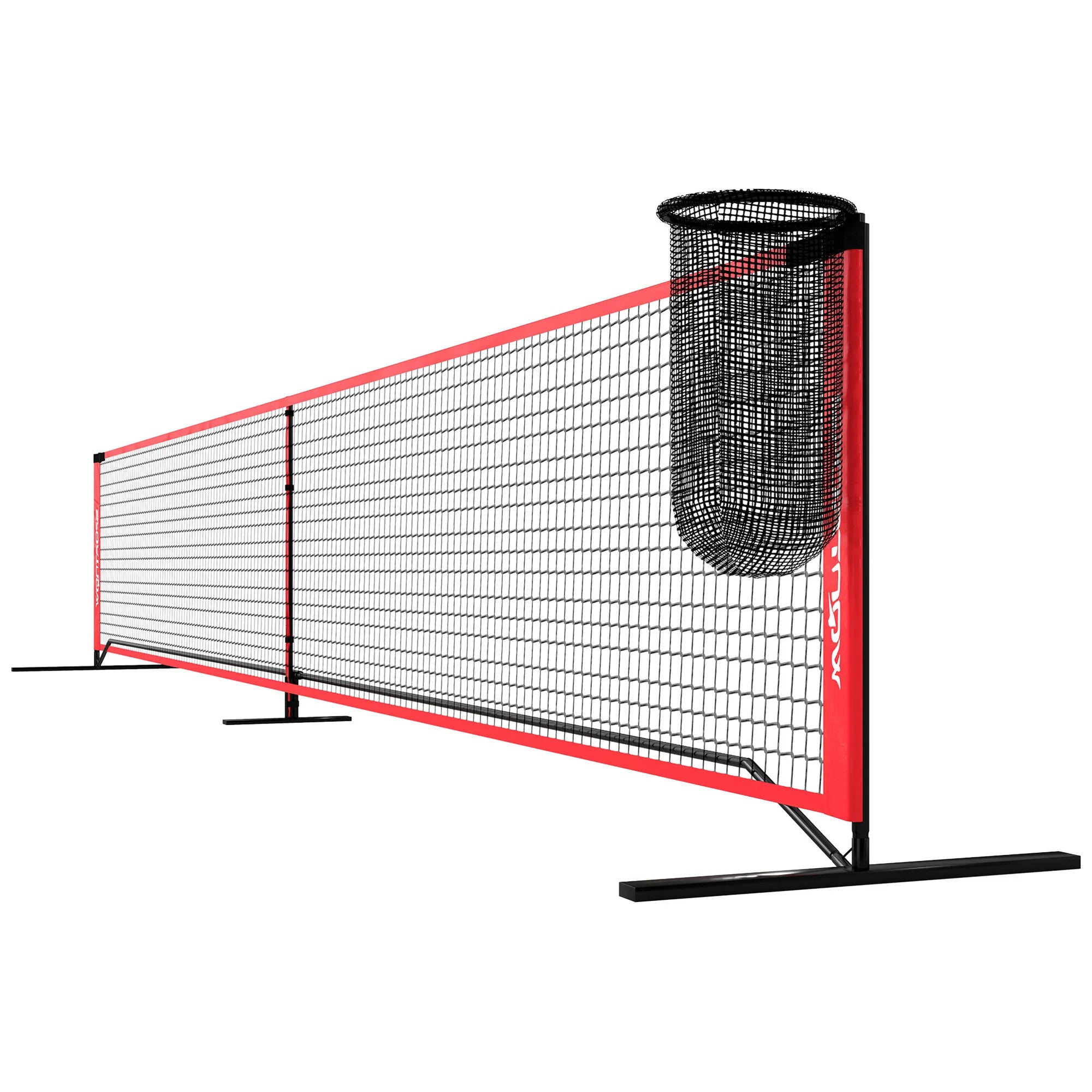 Pickleball tinklas su stovu ir priedais, raudonas