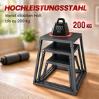 Pliometrinių šuolių dėžių komplektas, 3 vnt., 30,5/45,8/61 cm, iki 200 kg