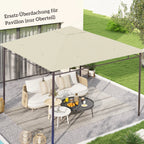Pavėsinės stogas, keičiamas su 8 drenažo angomis, poliesteris, 3x3 m, kreminis