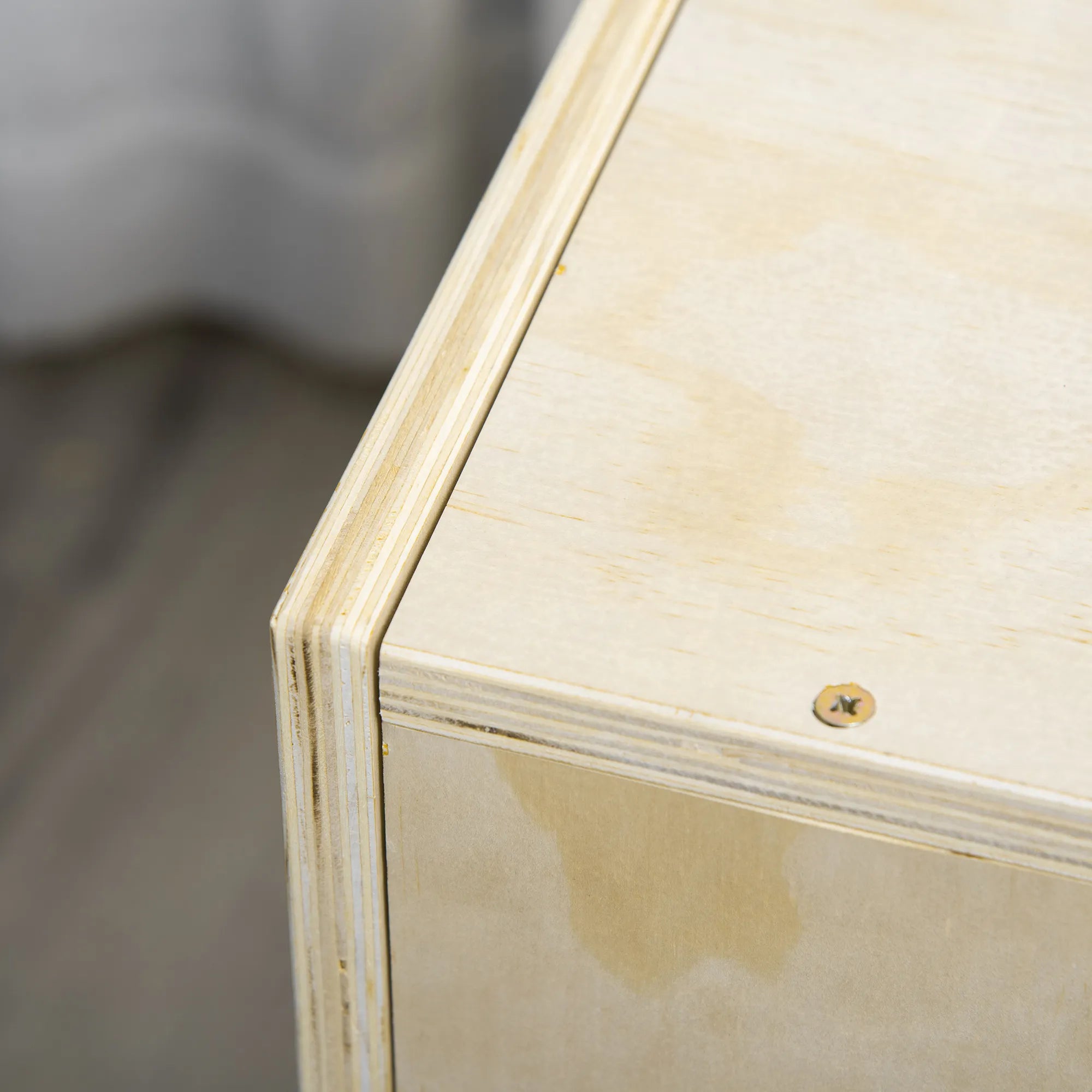 Plyo box treniruočių dėžė, medinė, 3 aukščiai, 40,5 x 35,5 x 30,5 cm, medžio spalvos