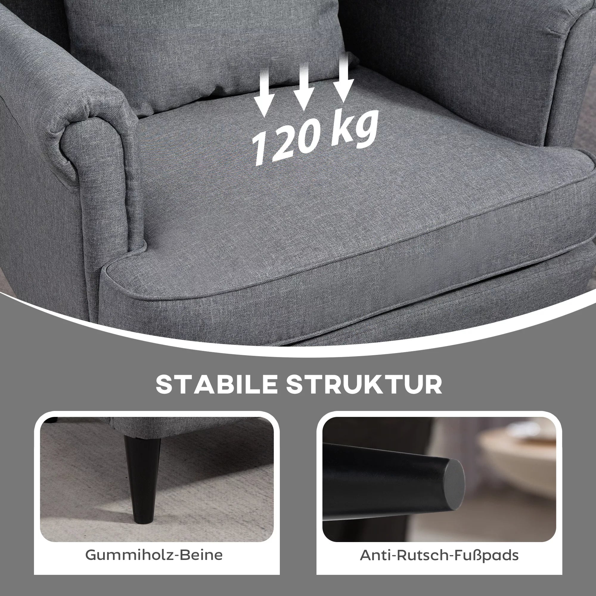 Sėdynės pagalvės tvirtumo iki 120 kg detalė