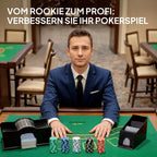 Pokerio rinkinys, 300 žetonų, kauliukai, 2 kortų kaladės, priedai, lagaminas, 8 žaidėjams