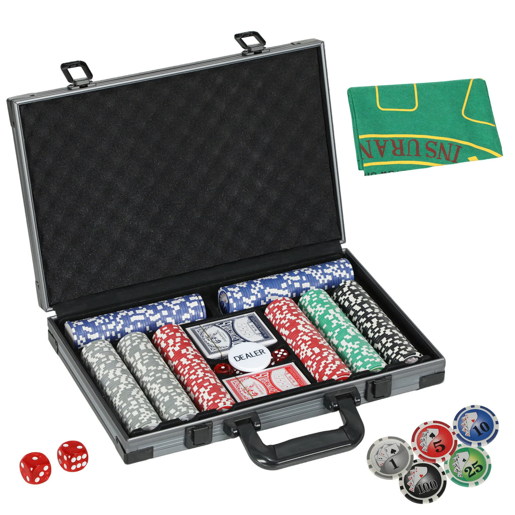 Pokerio rinkinys 400 žetonų su dėklu, pilkas