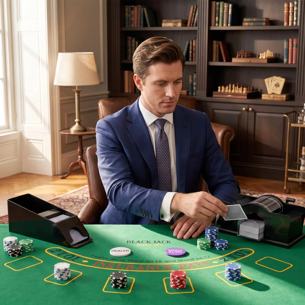 Pokerio rinkinys, 500 žetonų, 2 kortų kaladės, su lagaminu, 10 žaidėjų