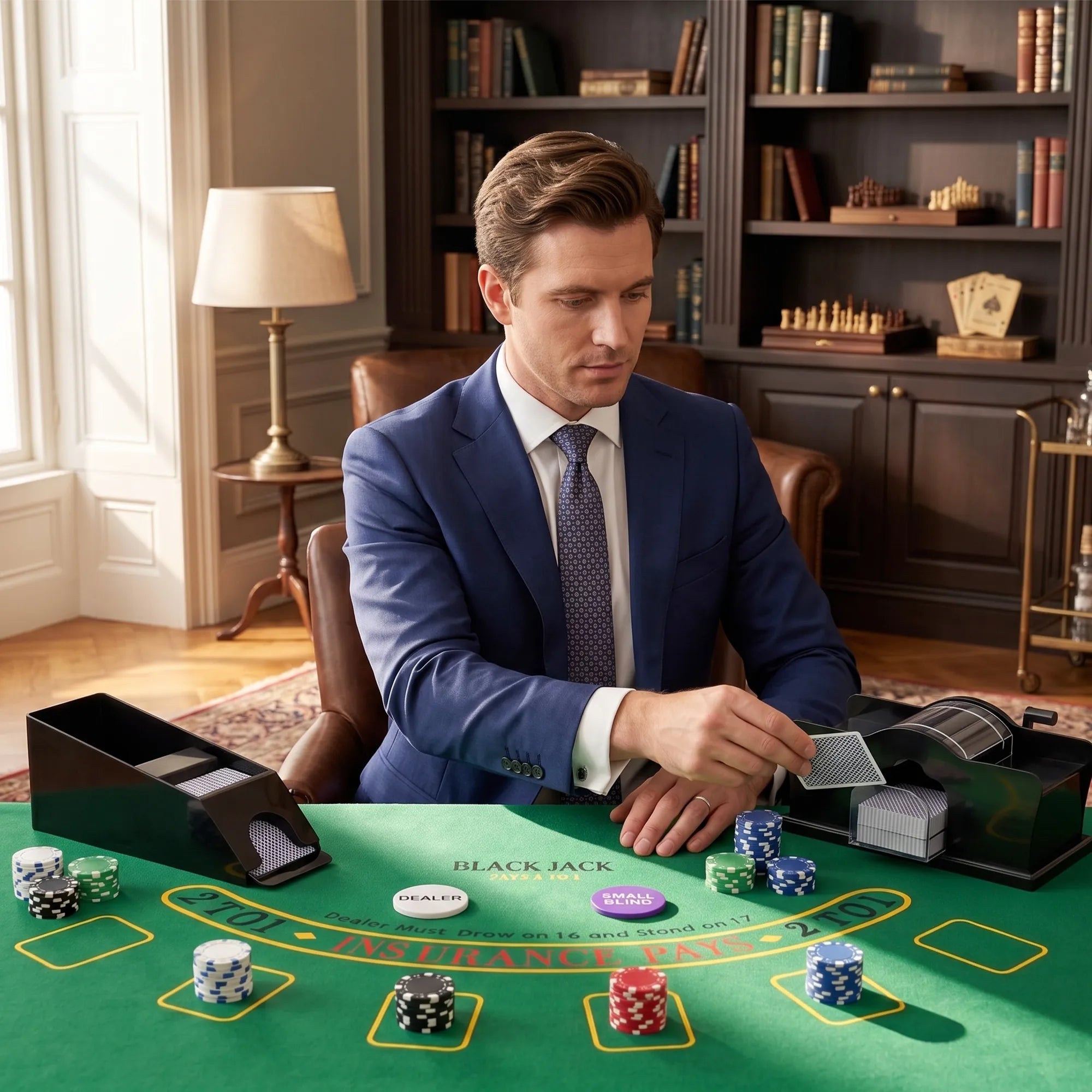 Pokerio rinkinys, 500 žetonų, 2 kortų kaladės, su lagaminu, 10 žaidėjų