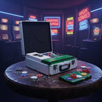 Pokerio rinkinys, 500 žetonų, 2 kortų kaladės, su lagaminu, 10 žaidėjų