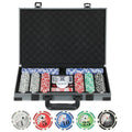 Pokerio rinkinys, pokerio lagaminas, 400 žetonų, 2 kortų kaladės, 5 kauliukai, dalintojo diskas, pagrindas