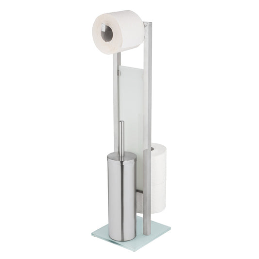 Tualeto aksesuarų stovas „Rivalta“ 3-in-1, sidabrinis, 70 cm