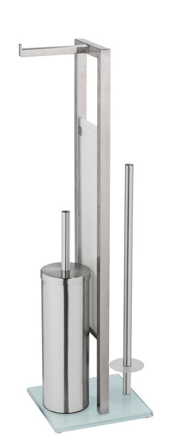 Tualeto aksesuarų stovas „Rivalta“ 3-in-1, sidabrinis, 70 cm
