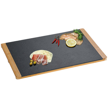 Skalūno serviravimo padėklas užkandžiams su bambuko rėmu, 45×30 cm