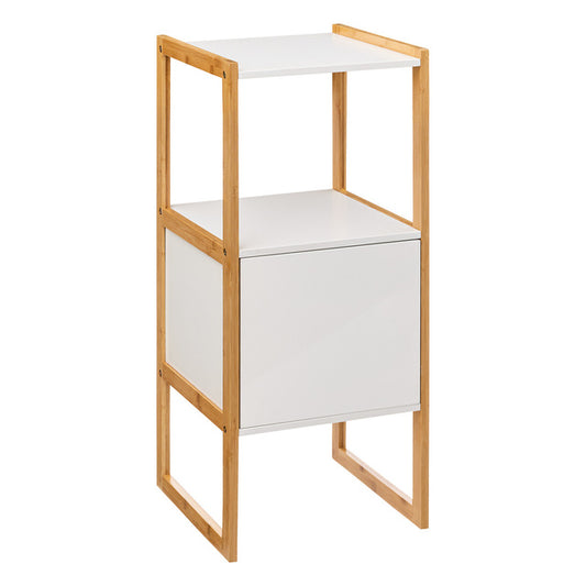 NATUREO vonios kambario spintelė, bambukas + MDF, balta, 33 × 33 × 80 cm