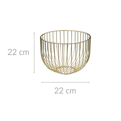 Auksinis metalinis serviravimo krepšelis vaisiams ir daržovėms „Coll“, Ø 22 cm