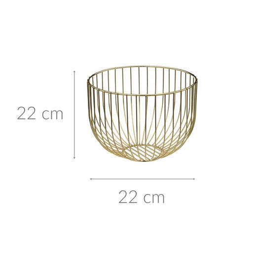 Auksinis metalinis serviravimo krepšelis vaisiams ir daržovėms „Coll“, Ø 22 cm
