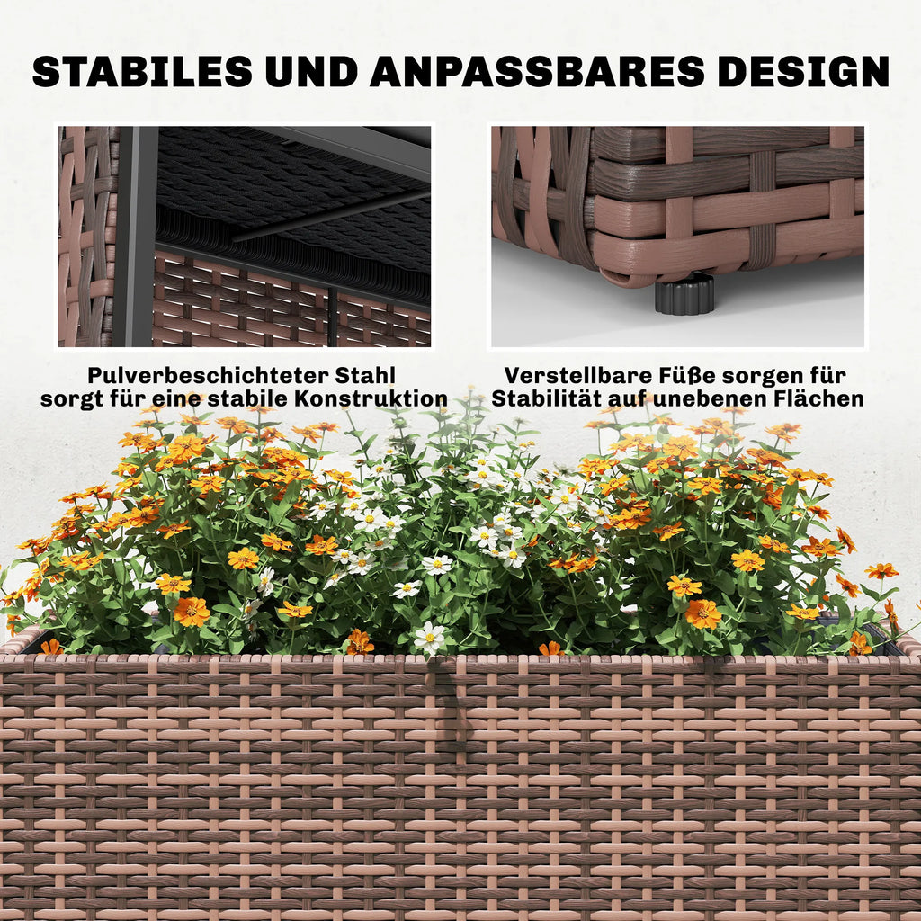 Poliratano aukšta lysvė 81x28x58 cm su reguliuojamomis kojelėmis ruda