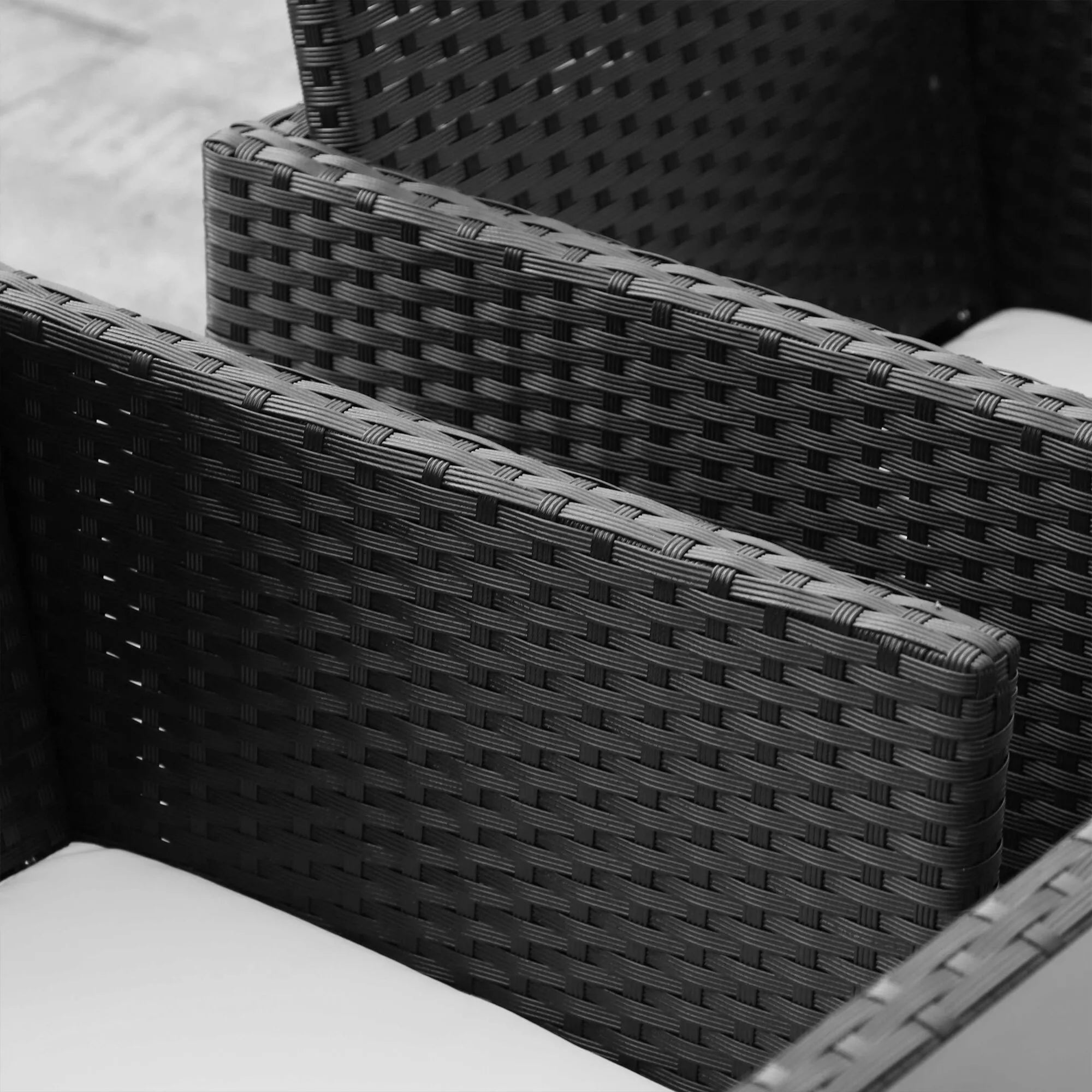 Polyrattan sodo baldų komplektas 8 asmenims, juodas