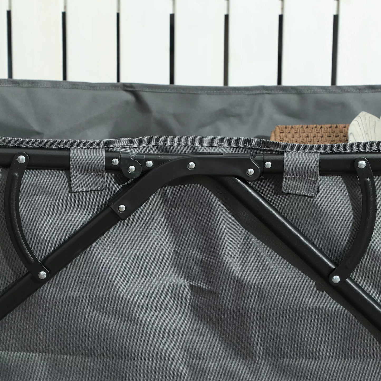 Sodo vežimėlis, sulankstomas, atlaikantis 120 kg, su nuimamu tentu, 160 litrų, tamsiai pilkos spalvos