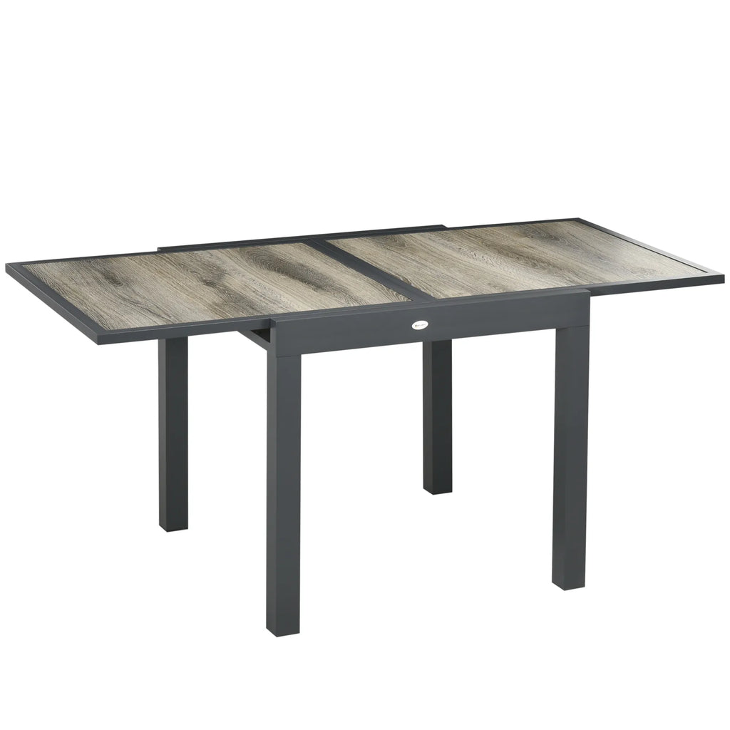 Prailginamas lauko stalas, su aliuminio rėmu, 80–160 cm, smėlio spalvos