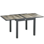 Prailginamas lauko stalas, su aliuminio rėmu, 80–160 cm, smėlio spalvos