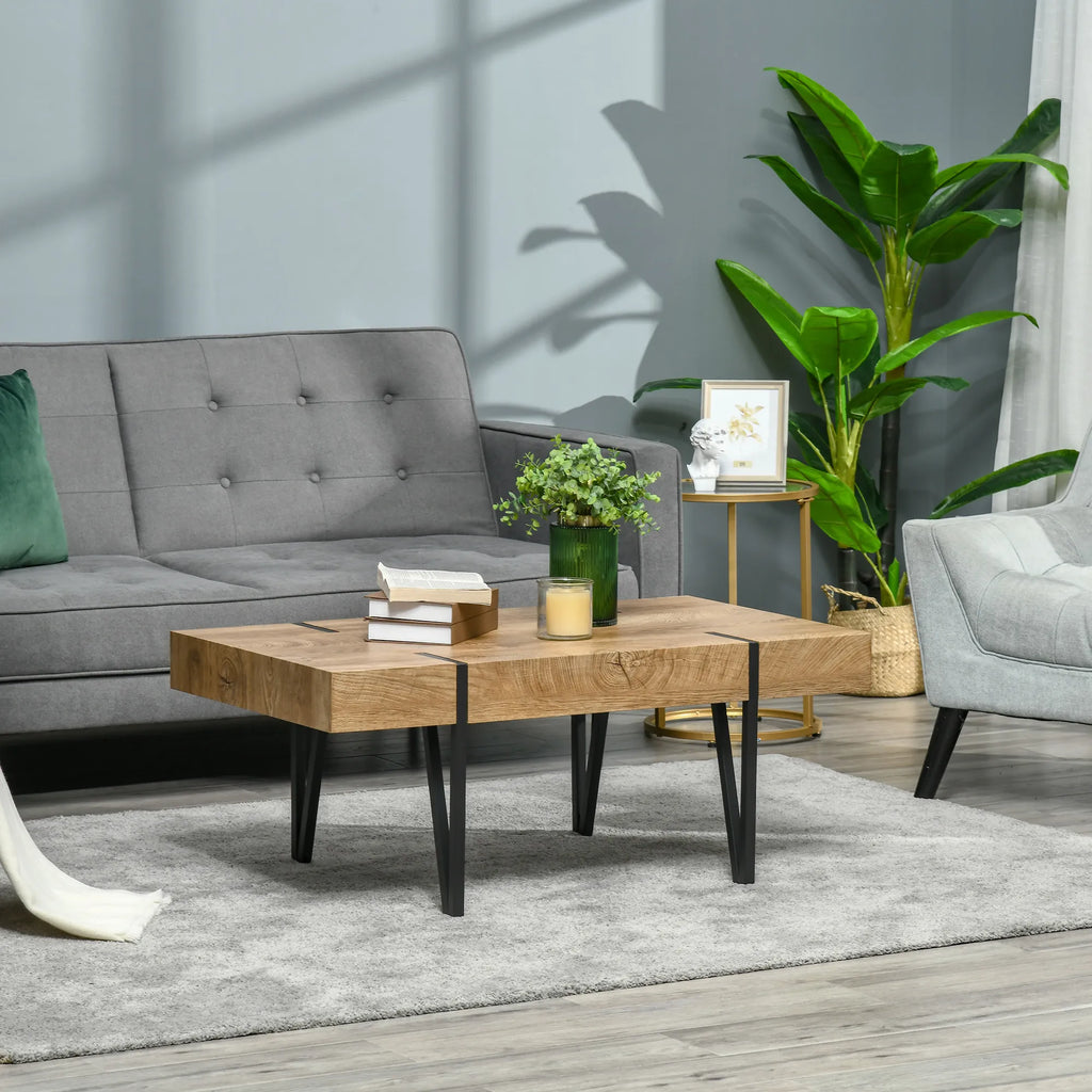 Pramoninio stiliaus kavos staliukas 105 cm x 60 cm x 42 cm Juodas + rudas