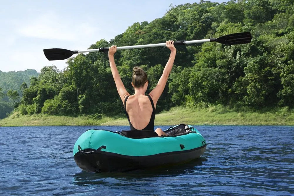 Pripučiama vienvietė baidarė Hydro-Force Ventura, 280 cm, su priedais, turkio spalvos