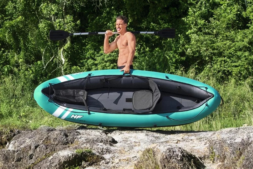 Pripučiama vienvietė baidarė Hydro-Force Ventura, 280 cm, su priedais, turkio spalvos