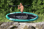 Pripučiama vienvietė baidarė Hydro-Force Ventura, 280 cm, su priedais, turkio spalvos