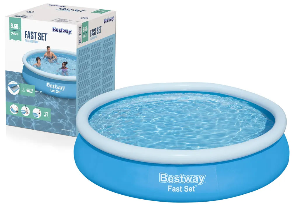 Pripučiamas baseinas Bestway Fast Set, 366 cm, mėlynas