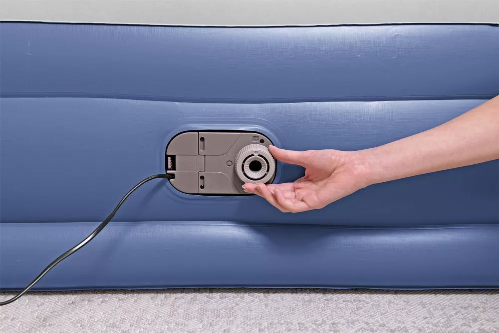 Pripučiamas čiužinys Bestway Tritech, su integruota elektrine pompa, 203 × 152 × 46 cm, pilkas