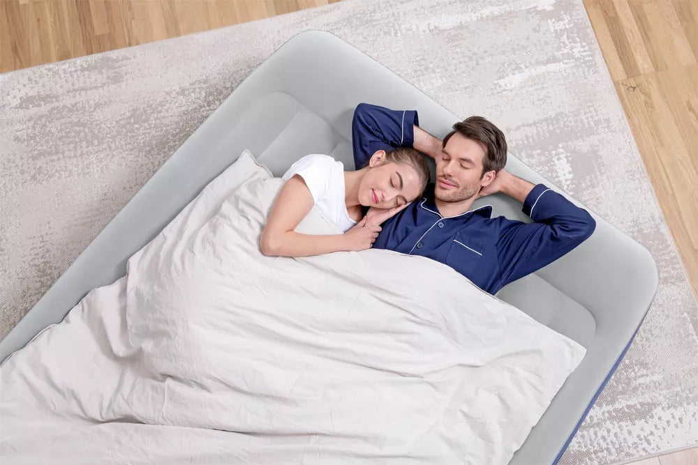 Pripučiamas čiužinys Bestway Tritech, su integruota elektrine pompa, 203 × 152 × 46 cm, pilkas