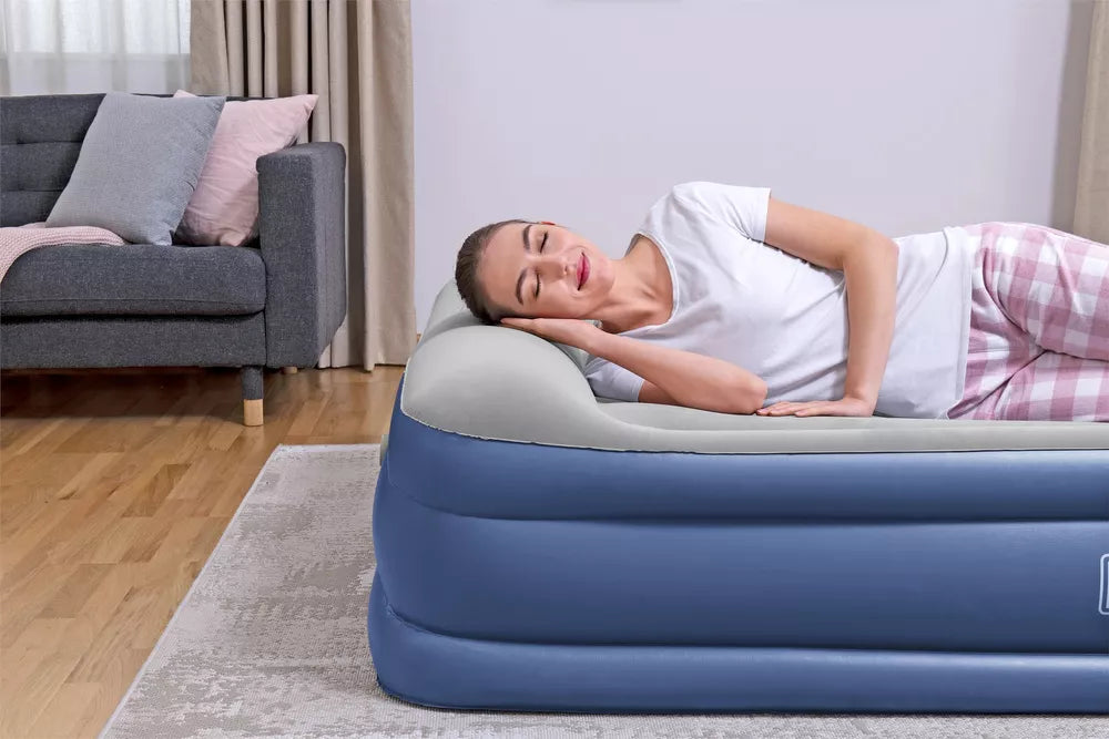 Pripučiamas čiužinys Bestway Tritech, su integruota elektrine pompa, 203 × 152 × 46 cm, pilkas
