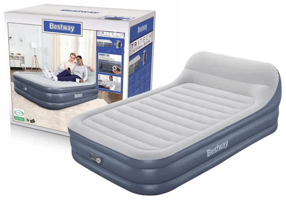 Pripučiamas dvivietis čiužinys Bestway, su integruota pompa ir USB jungtimi, 200 × 130 cm, mėlynas