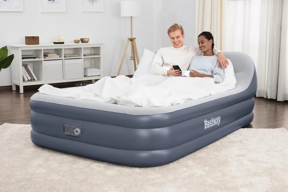 Pripučiamas dvivietis čiužinys Bestway, su integruota pompa ir USB jungtimi, 200 × 130 cm, mėlynas